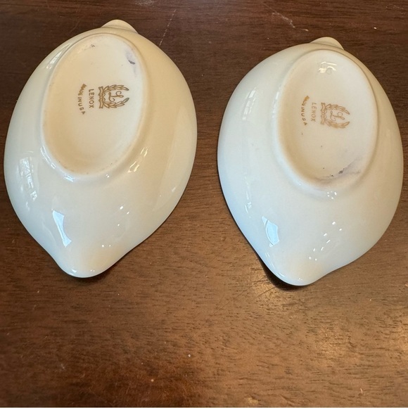 Lenox Olympia Lemon Shaped Ivory Color with Platinum Trim Trinket Dish - Picture 7 of 14